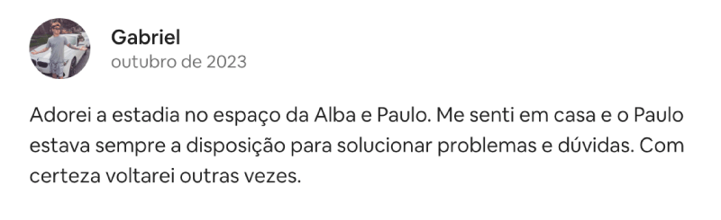 depoimento anfitrioes apartamento em jurere